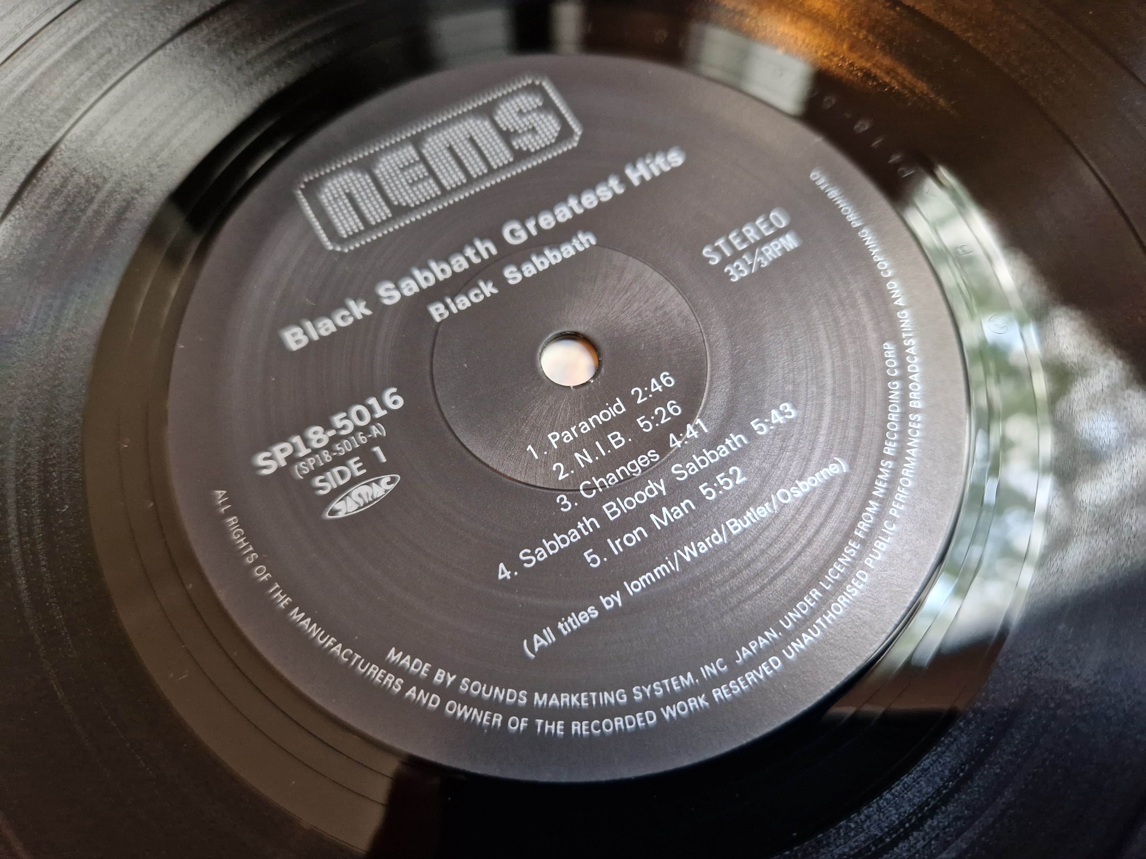 Greatest Hits Black Sabbath Rock Vinyl LP + OBI SP18-5016