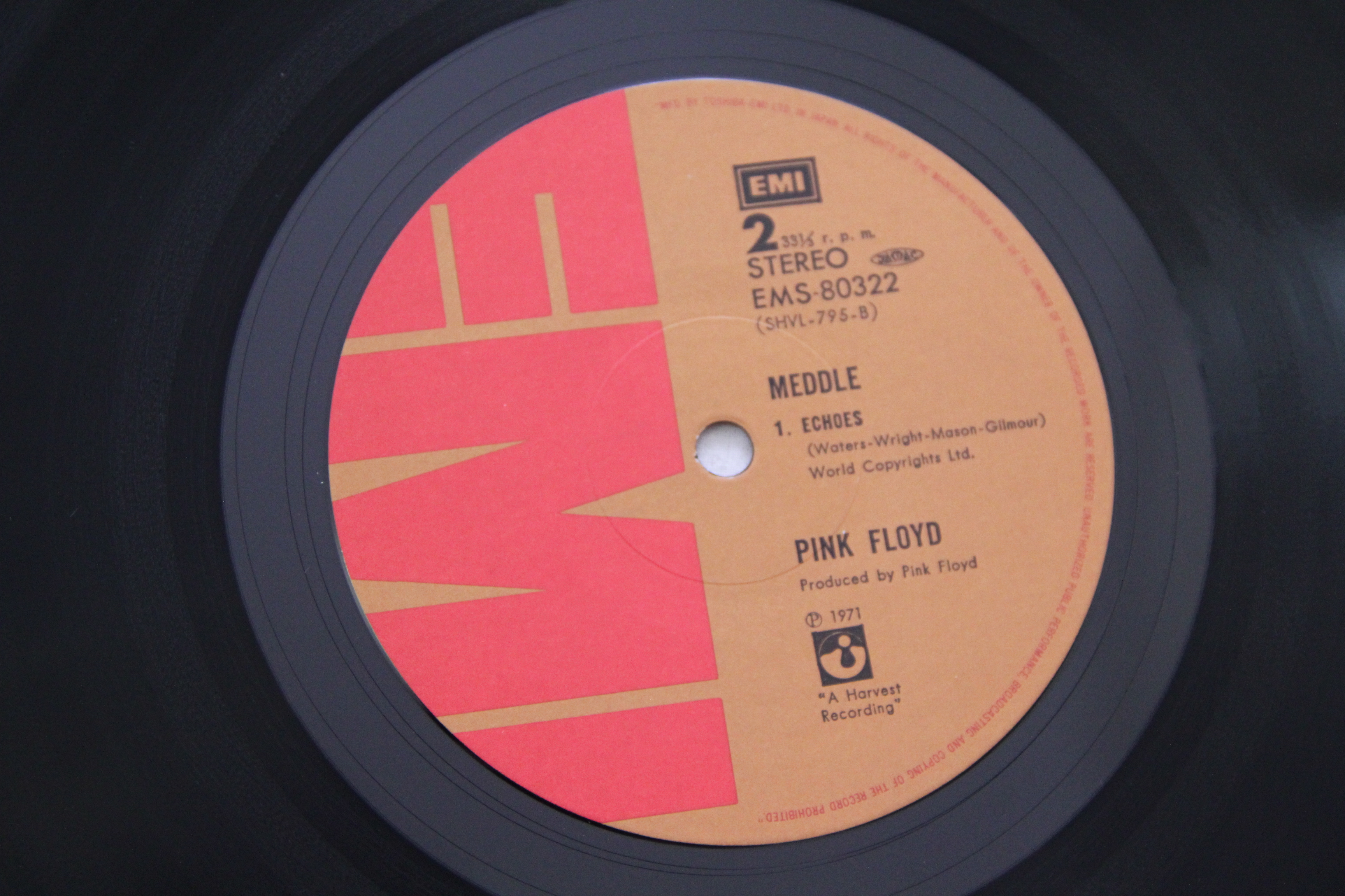 Meddle Pink Floyd Rock Vinyl LP + OBI EMS-80322 Album Reissue