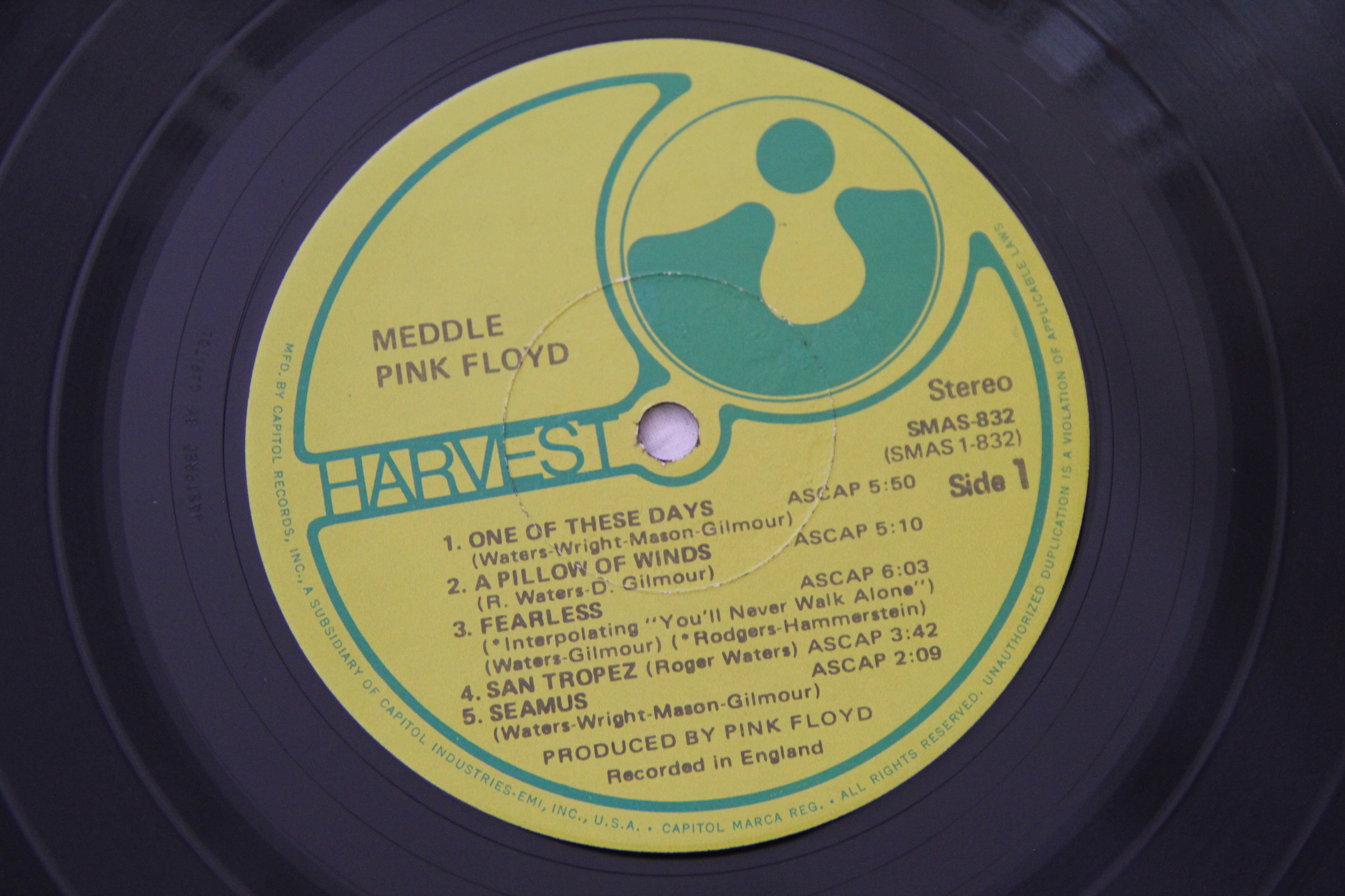 Pink Floyd Meddle UK(英 GB)盤 LP Stereo Pink Floyd – Meddle – Vinyl (A-1U/B-1U Runouts, LP, Album